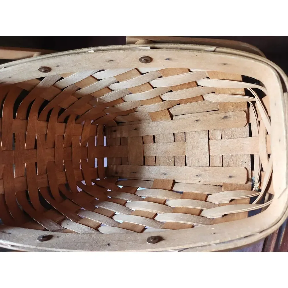 Longaberger Handwoven Shopping Tote Basket Single Arch Handle
